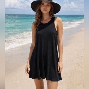 Free People Beach 🏝️ Black Mini Swing Dress